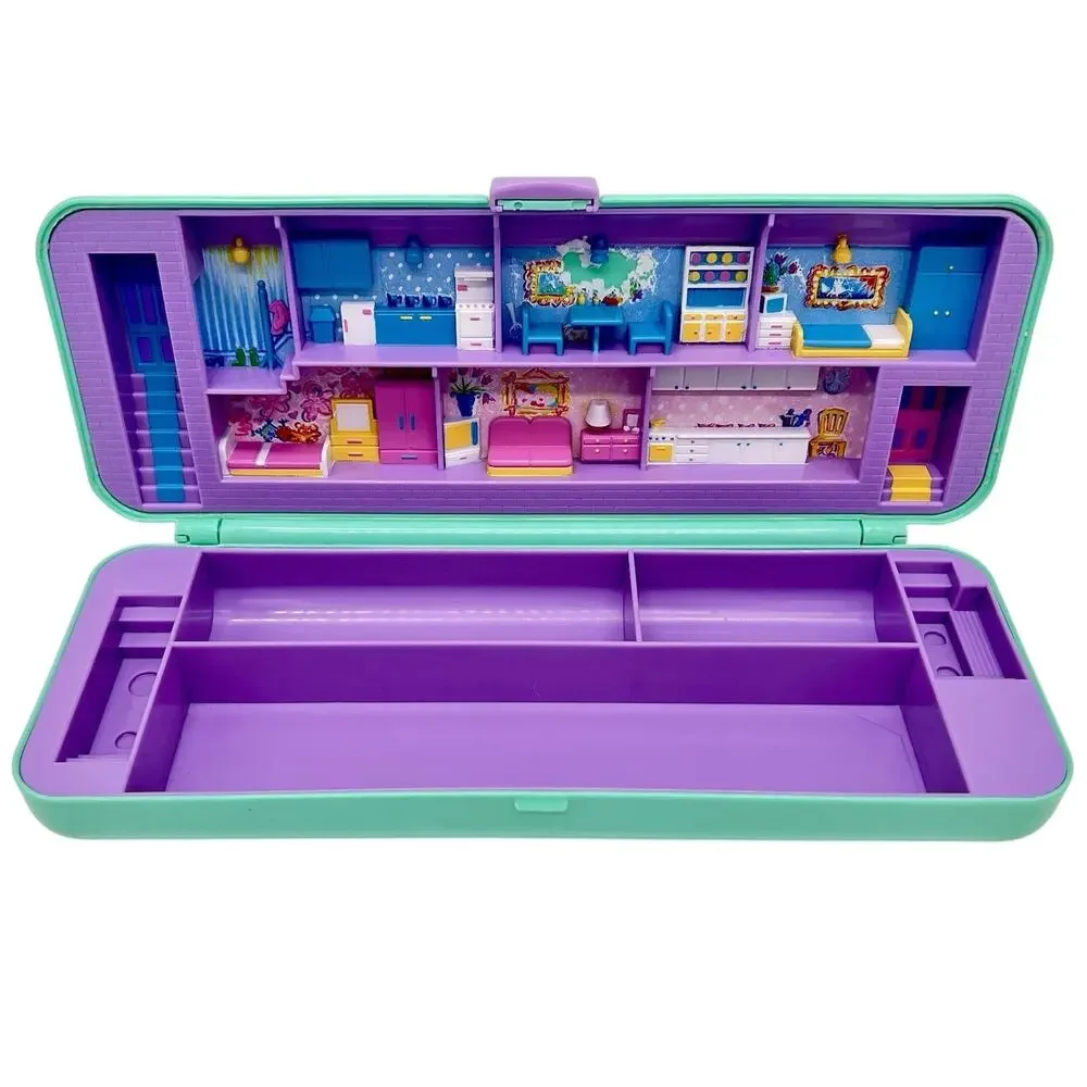 Vintage 1990 Polly Pocket Pencil Case Playset Bluebird CASE ONLY 9.5” RARE HTF